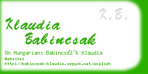 klaudia babincsak business card